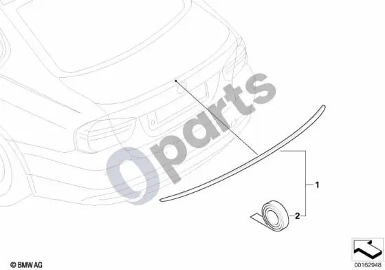 BMW 3 E92 E93 m rear spoiler; 2011.09 - ... – schema