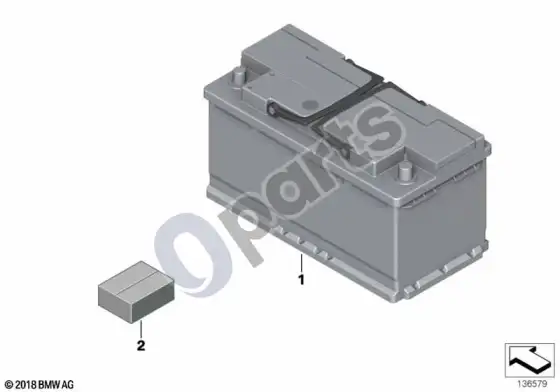 BMW 3 E92 E93 originalus BMW akumuliatorius – schema