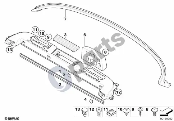 BMW 3 E92 E93 panel, partition, top – schema