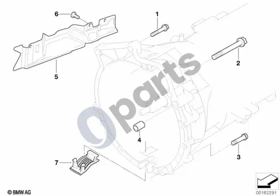 BMW 3 E92 E93 pavarų dėžės tvirtinimo dalys; 2010.09 - ... – schema