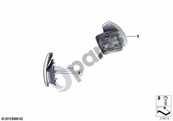 BMW 3 E92 E93 pavarų perjungimo mentelės – schema
