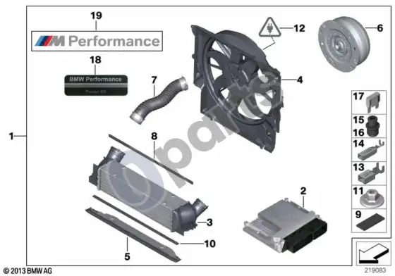 BMW 3 E92 E93 power kit komplektas – schema