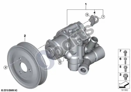 BMW 3 E92 E93 power steering pump/active steering; ... - 2010.03 – schema