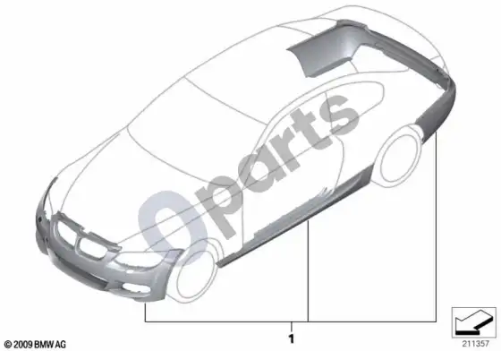 BMW 3 E92 E93 papildomos įrangos komplektas m aerodinaminis paketas; 2010.03 - ... – schema