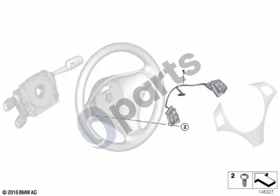 BMW 3 E92 E93 daugiafunkcinio vairo papildomo montavimo komplektas – schema