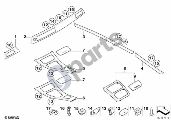 BMW 3 E92 E93 salono apdailos juostos titan line – schema