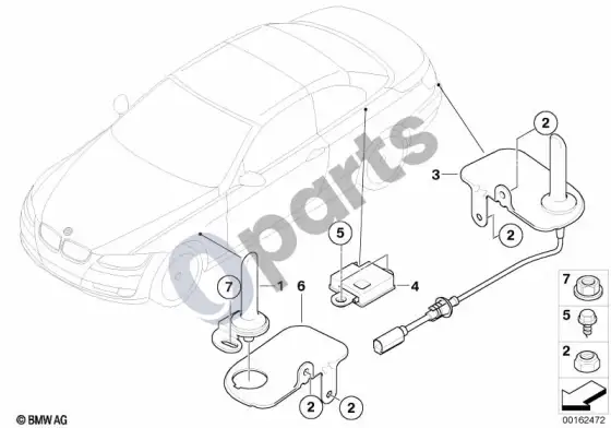 BMW 3 E92 E93 single parts, telephone aerial – schema
