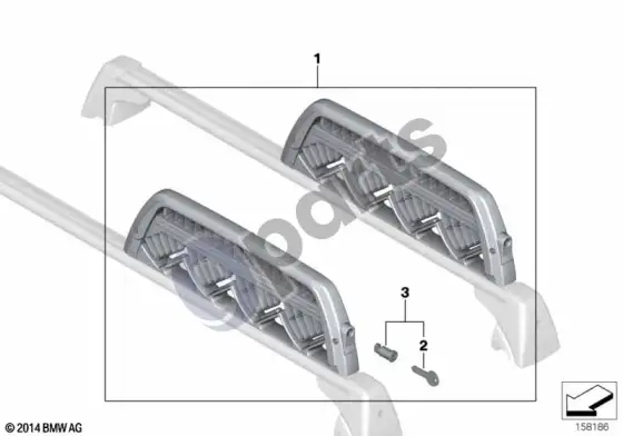 BMW 3 E92 E93 slidžių / snieglenčių laikiklis – schema