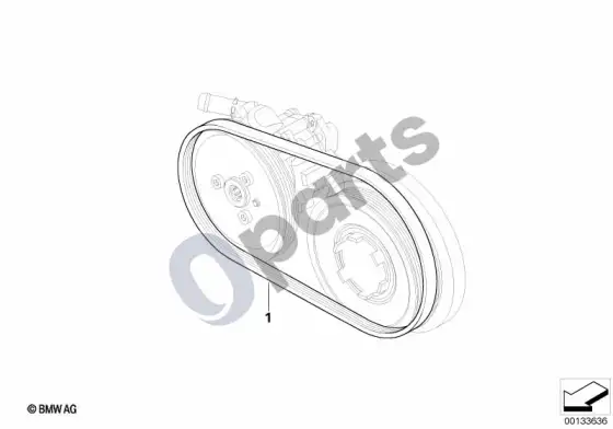 BMW 3 E92 E93 vairo stiprintuvo siurblio diržo pavara – schema