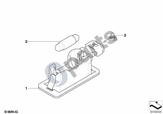 BMW 3 E92 E93 valstybinio numerio apšvietimo žibintas – schema