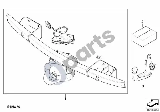 BMW 3 E92 E93 vilkimo kablio papildomo montavimo komplektas; 2009.04 - ... – schema