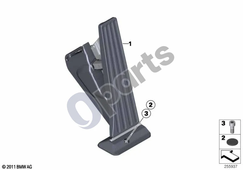 BMW 3 F30 F35 F31 (2012–2018) Akceleratoriaus pedalo modulis schema – pozicija 01: Akceleratoriaus pedalo modulis
