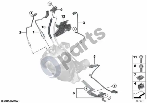 BMW 3 F30 F35 F31 suodžių filtras, jutiklių sistema (316DB47) – schema
