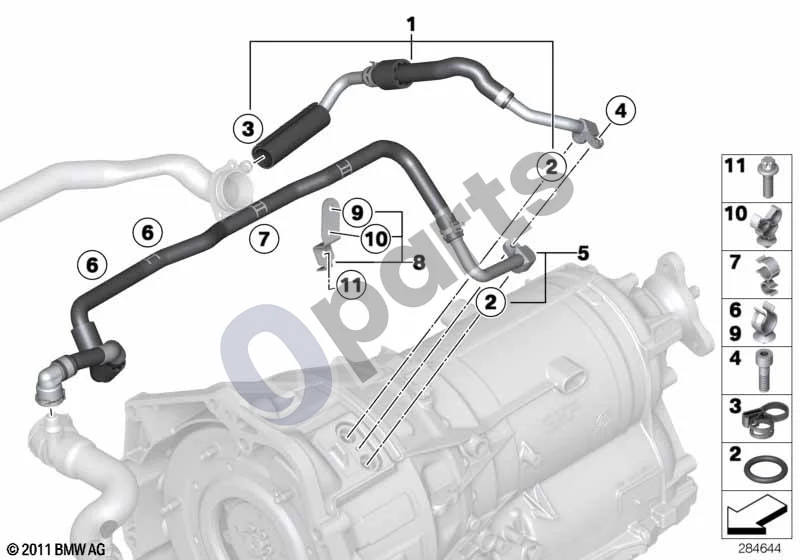 BMW 3 F30 F35 F31 (2012–2018) Aušinimo sistema/aušinimo kontūras, elektrinė mašina schema – pozicija 04: ISA varžtas