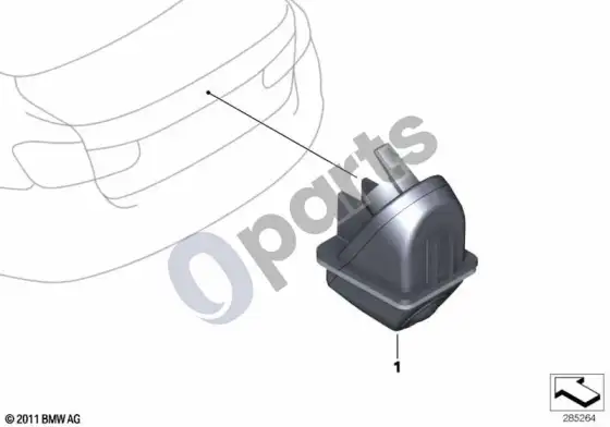 BMW 3 F30 F35 F31 atbulinės eigos kamera – schema