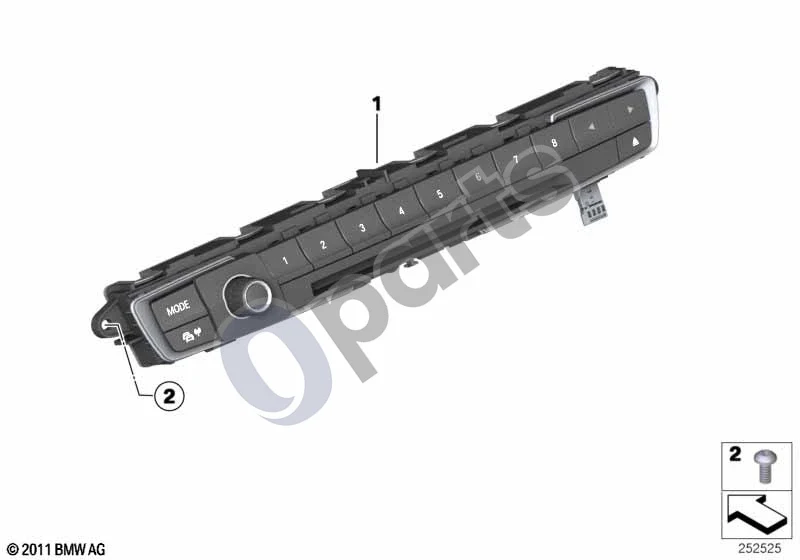 BMW 3 F30 F35 F31 (2012–2018) Audio valdymo blokas schema – pozicija 02: Savisriegis varžtas (M4X12)