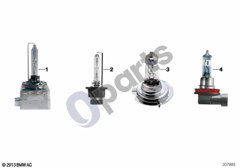 BMW 3 F30 F35 F31 (2012–2018) BMW Power lempos schema – pozicija 01: BMW Power ksenoninė lempa (1 X D1S)