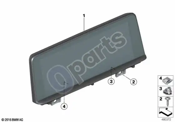 BMW 3 F30 F35 F31 centrinis informacinis ekranas – schema