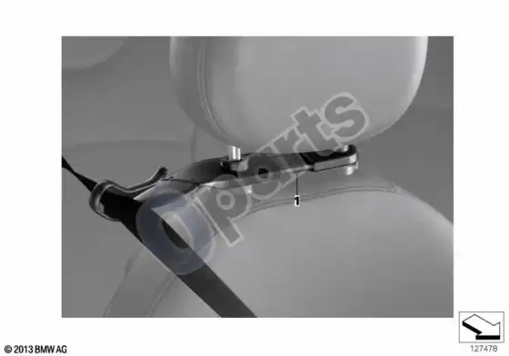 BMW 3 F30 F35 F31 diržo laikiklis – schema