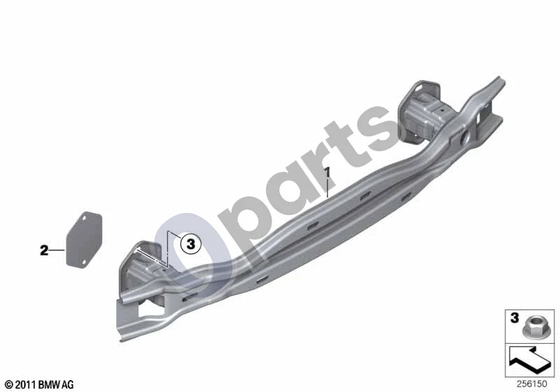 BMW 3 F30 F35 F31 (2012–2018) Galinis laikiklis schema – pozicija 01: Galinio bamperio laikiklis (ECE)