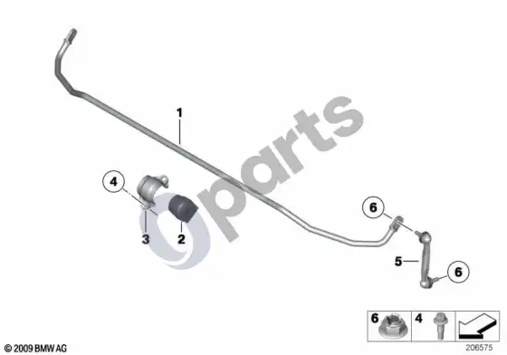 BMW 3 F30 F35 F31 galinis stabilizatorius – schema