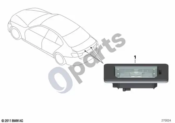 BMW 3 F30 F35 F31 LED valstybinio numerio apšvietimas – schema