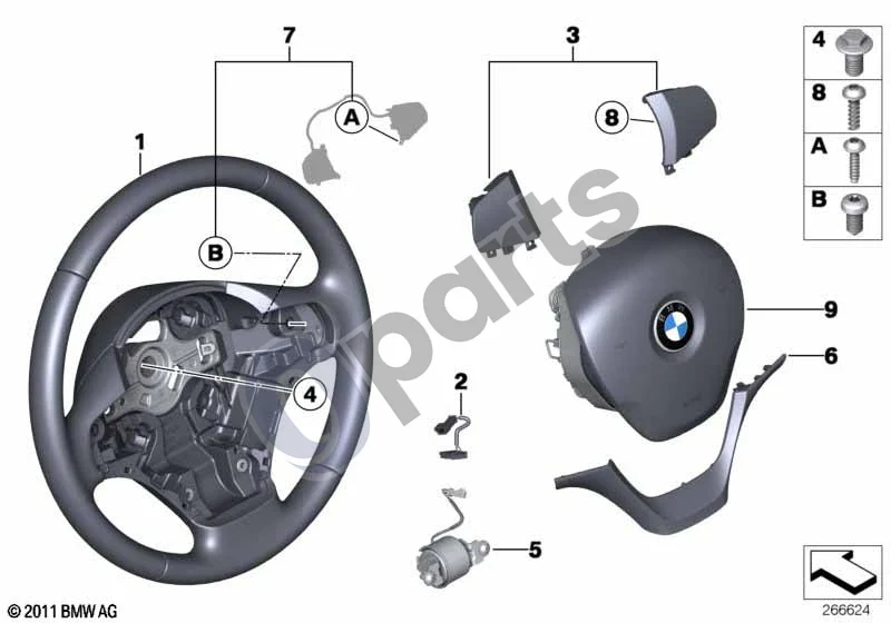 BMW 3 F30 F35 F31 (2012–2018) Odinis vairas schema – pozicija 05: Vibracijos generatorius (ASE)
