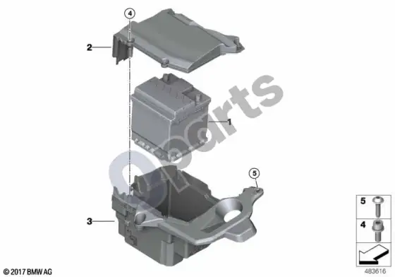 BMW 3 F30 F35 F31 originalus BMW akumuliatorius – schema