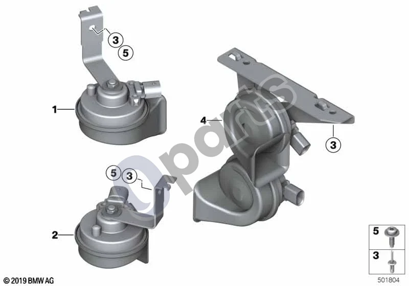 BMW 3 F30 F35 F31 (2012–2018) Signalas schema – pozicija 01: Signalas, žemo tono
