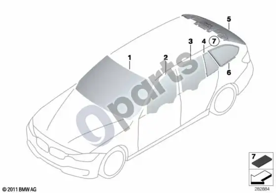 BMW 3 F30 F35 F31 stiklai – schema