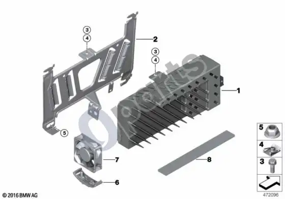 BMW 3 F30 F35 F31 stiprintuvas / laikiklis – schema