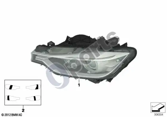 BMW 3 F30 F35 F31 žibintas – schema