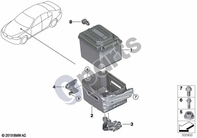 BMW 3 G20 G21 (2019–) 48 V akumuliatorius schema – pozicija 01: 48 V akumuliatorius