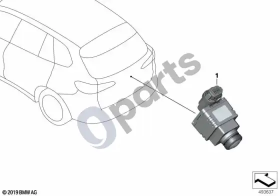 BMW 3 G20 G21 atbulinės eigos kamera – schema
