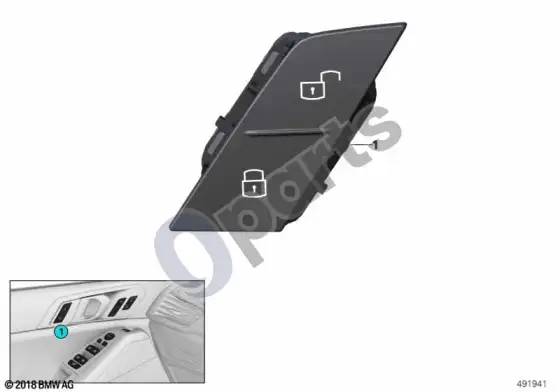 BMW 3 G20 G21 centrinio užrakto jungiklis – schema