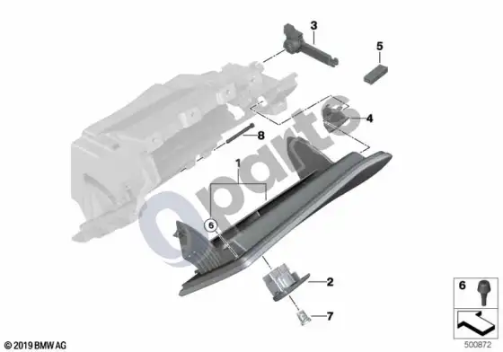 BMW 3 G20 G21 daiktadėžė – schema