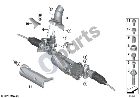BMW 3 G20 G21 elektrinė vairo sistema – schema
