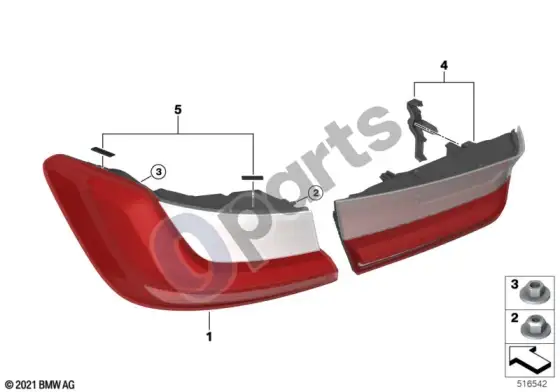 BMW 3 G20 G21 galinis žibintas – schema