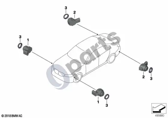 BMW 3 G20 G21 parkavimo asistentas – schema