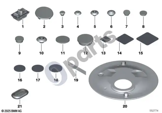 BMW 3 G20 G21 sandarinimo dangtelis / kamštis – schema