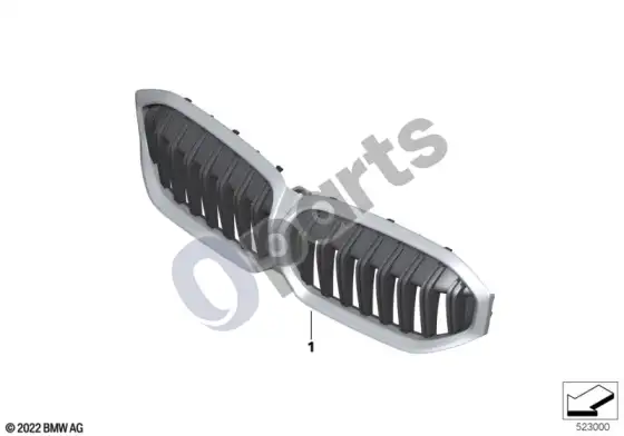 BMW 3 G20 G21 grotelės – schema