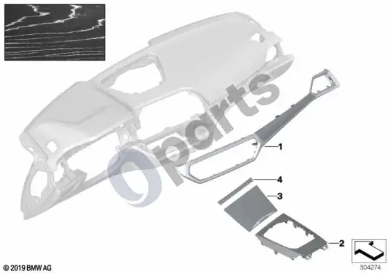 BMW 3 G20 G21 individuali mediena fineline sidabro efekto – schema