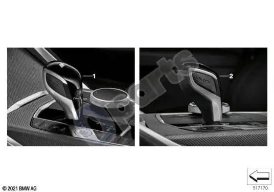BMW 3 G20 G21 m performance pavarų perjungimo svirtis – schema
