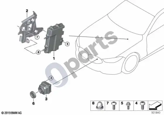 BMW 3 G20 G21 nakties matymo kamera – schema