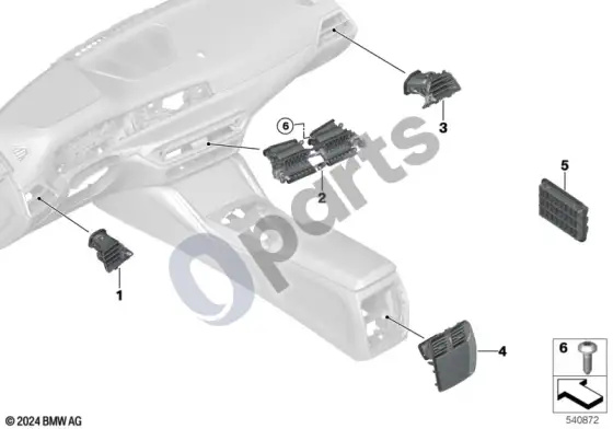 BMW 3 G20 G21 oro išleidimo anga; 2024.07 - ... – schema