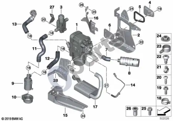 BMW 3 G20 G21 papildomas šildymas – schema