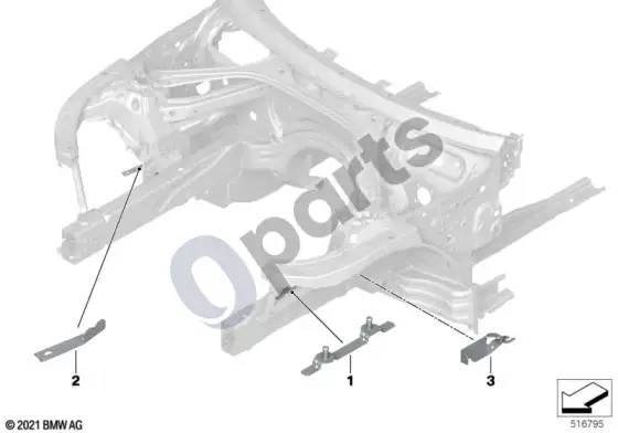 BMW 3 G20 G21 priekinis kėbulo laikiklis – schema