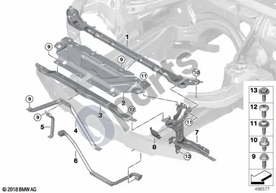 BMW 3 G20 G21 priekinis skydas – schema