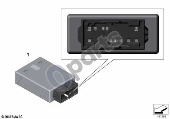 BMW 3 G20 G21 valdymo blokas apsaugos nuo slydimo bėgelio – schema