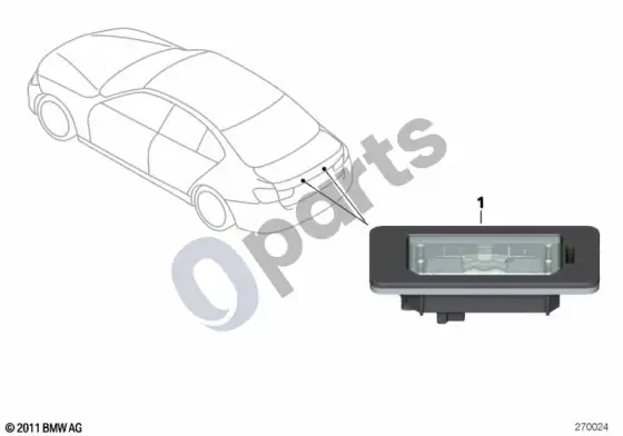 BMW 4 F32 F33 LED valstybinio numerio apšvietimas – schema